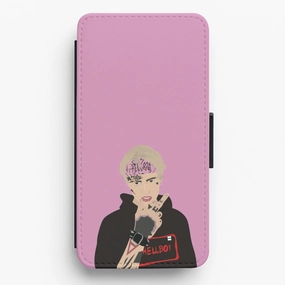 Shock Proof Sleek Guard Pink Bandana - Peep Flip / Wallet Phone Case