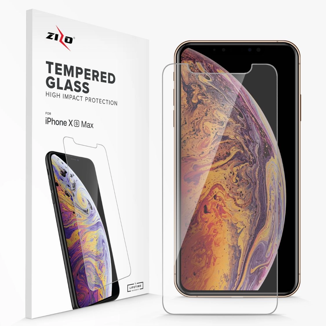 Modern Minimalism Lightning Shield iPhone XS Max Tempered Glass Screen Protector