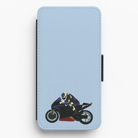 Purple Motorbike - Motorbike Flip / Wallet Phone Case Unique Artwork Travel Companion