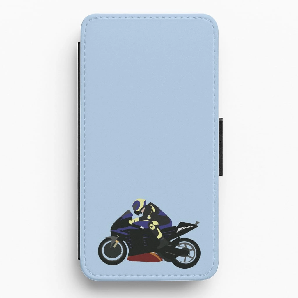 Purple Motorbike - Motorbike Flip / Wallet Phone Case Unique Artwork Travel Companion