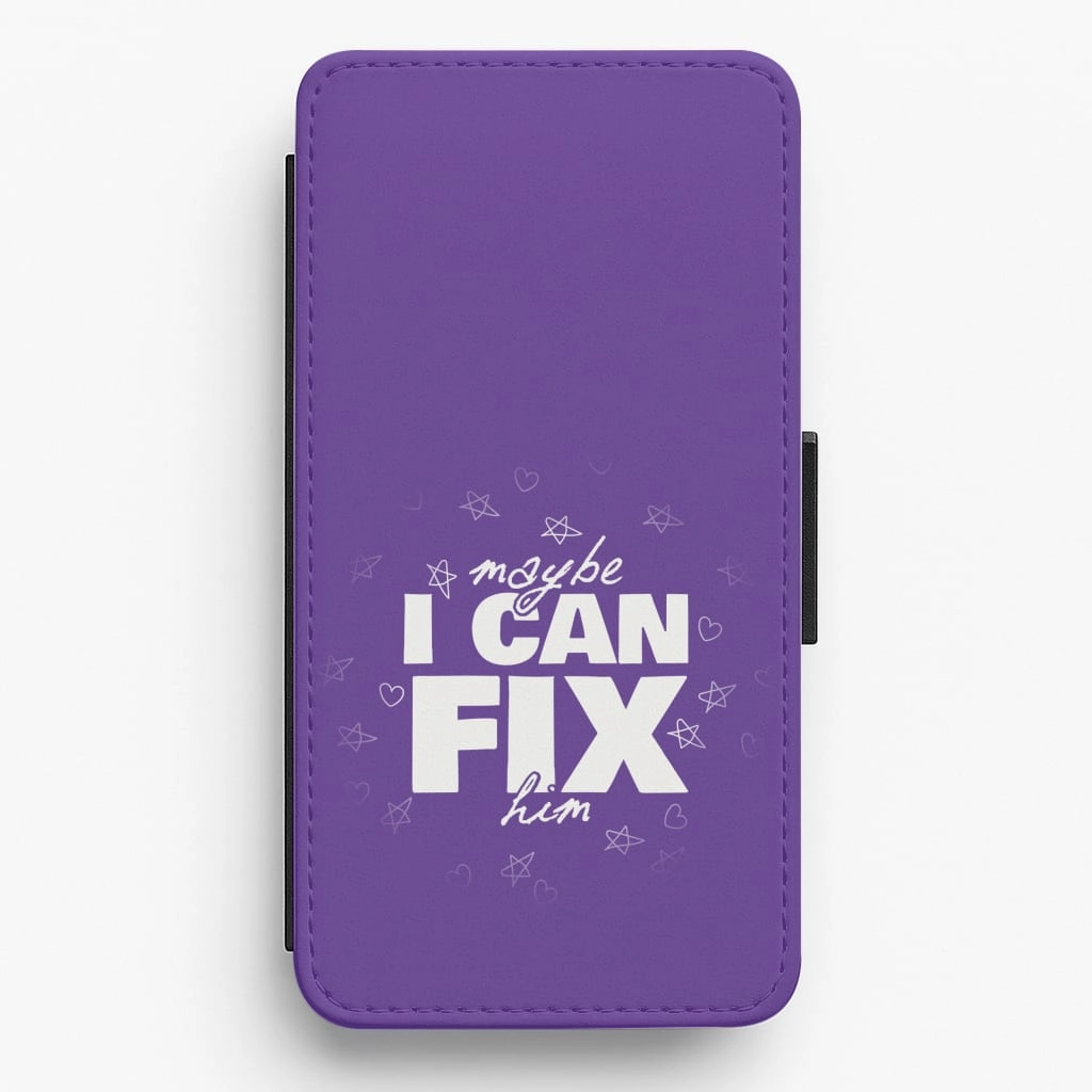 Maybe I Can Fix Him Purple Flip / Wallet Phone Case Hybrid Finish