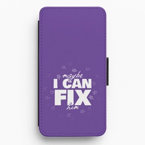 Maybe I Can Fix Him Purple Flip / Wallet Phone Case Hybrid Finish