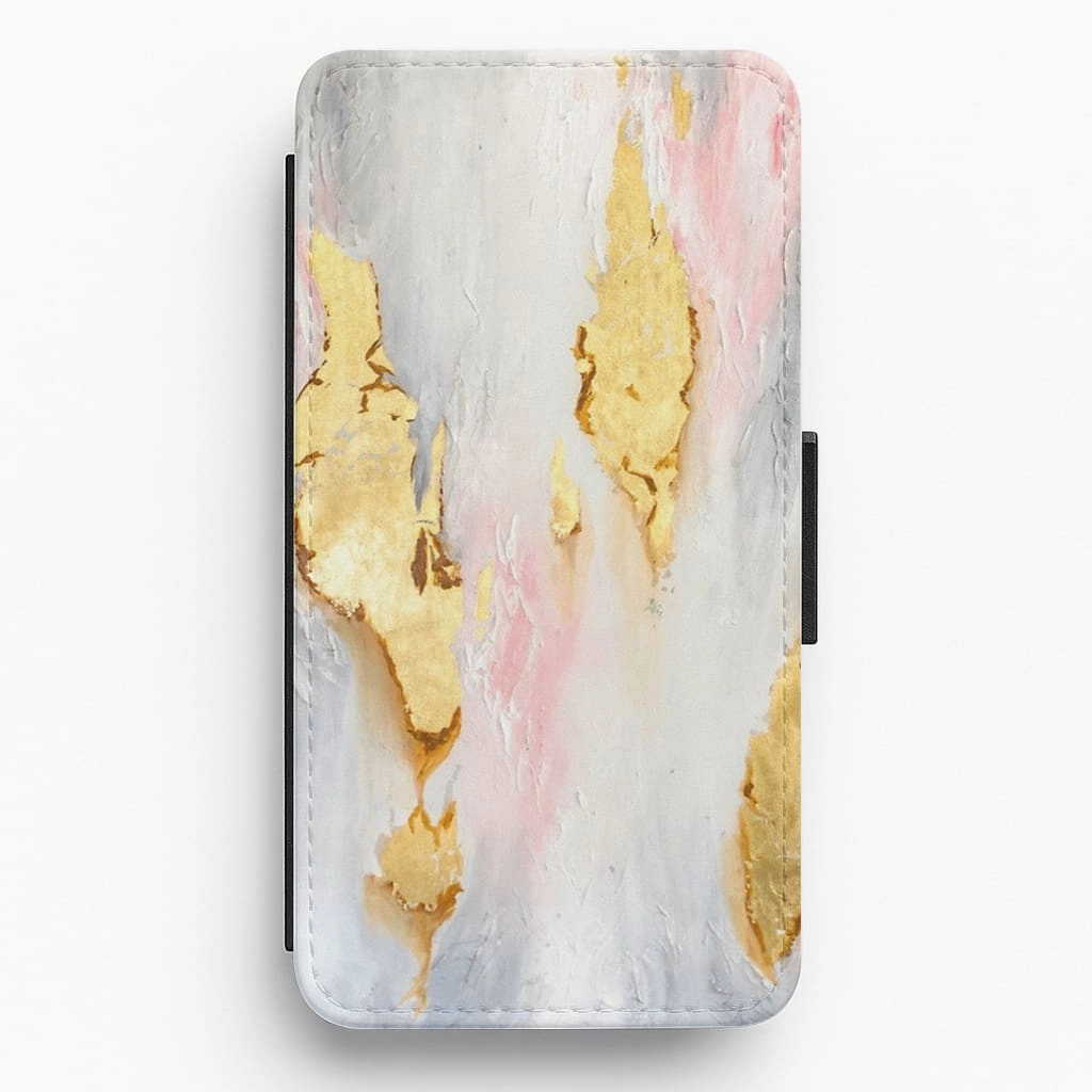 Edge Protection Shockproof Edge Gold Flaked Marble Pattern Flip / Wallet Phone Case