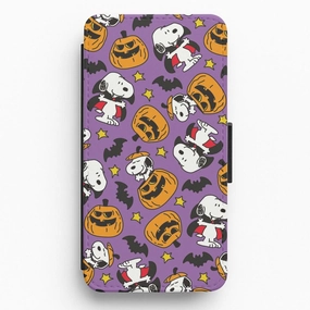 Cartoon Beagle Halloween Pattern Flip / Wallet Phone Case Smooth Craftsmanship Durable Edge Layer