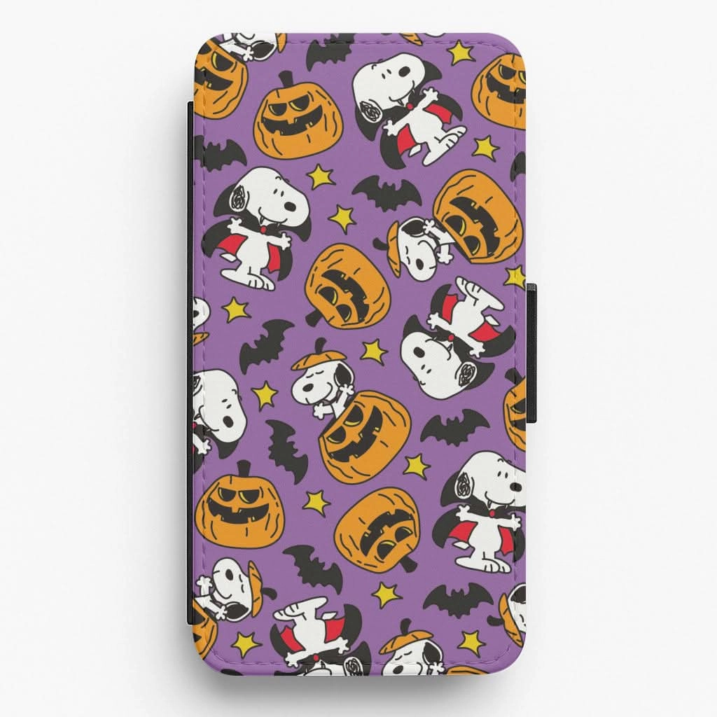 Cartoon Beagle Halloween Pattern Flip / Wallet Phone Case Smooth Craftsmanship Durable Edge Layer