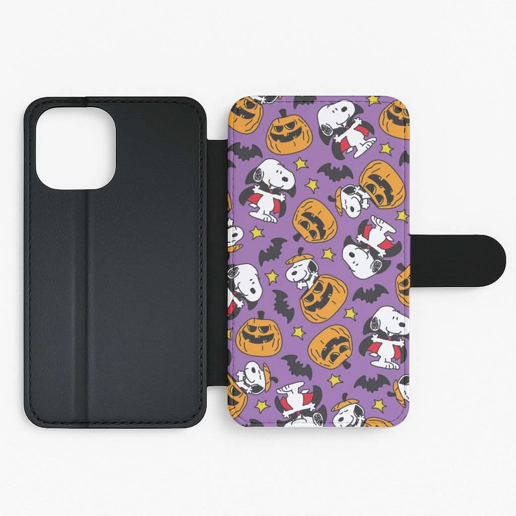 Sleek Appearance Cartoon Beagle Halloween Pattern Flip / Wallet Phone Case