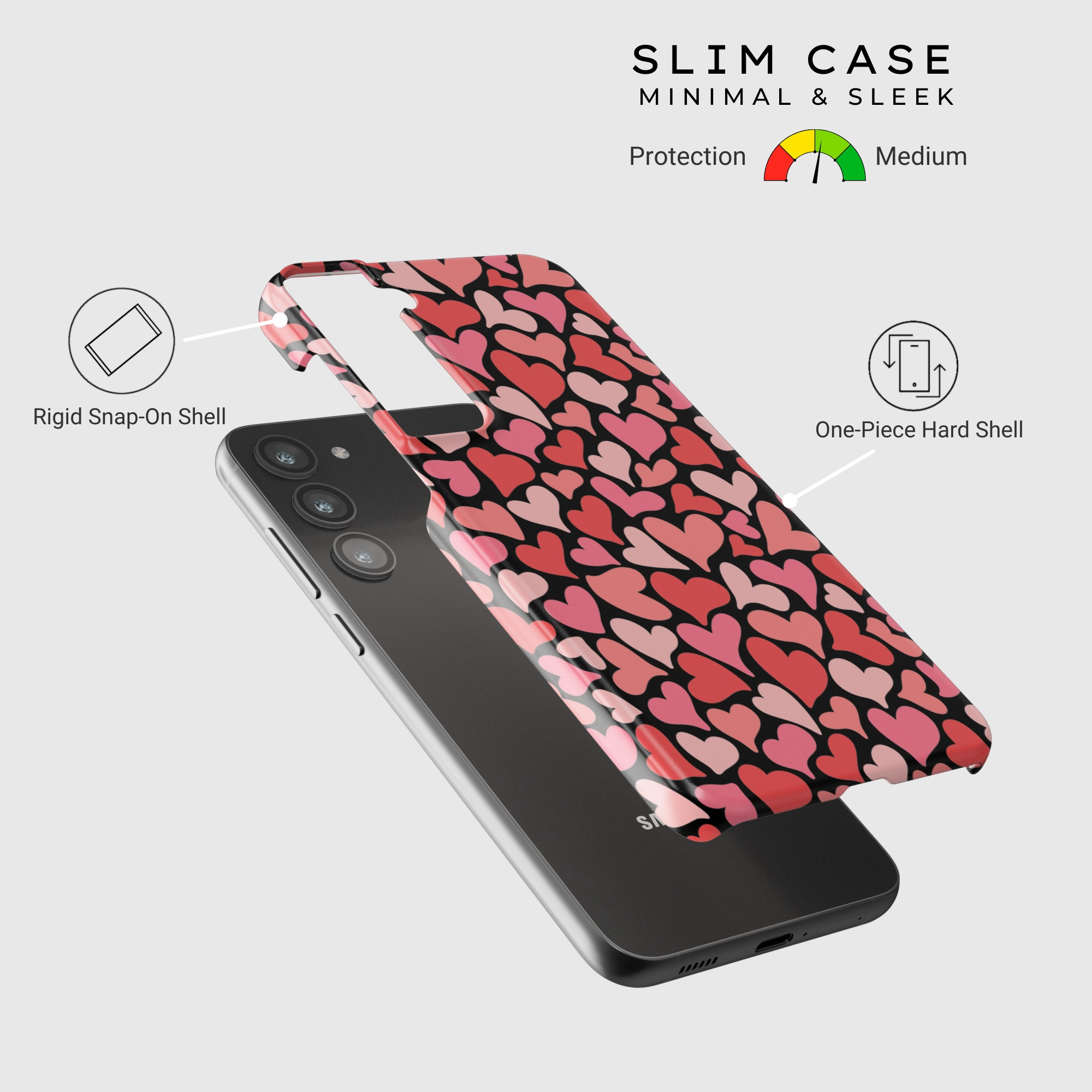 Crimson Romance Polished Texture Design Compact Feel