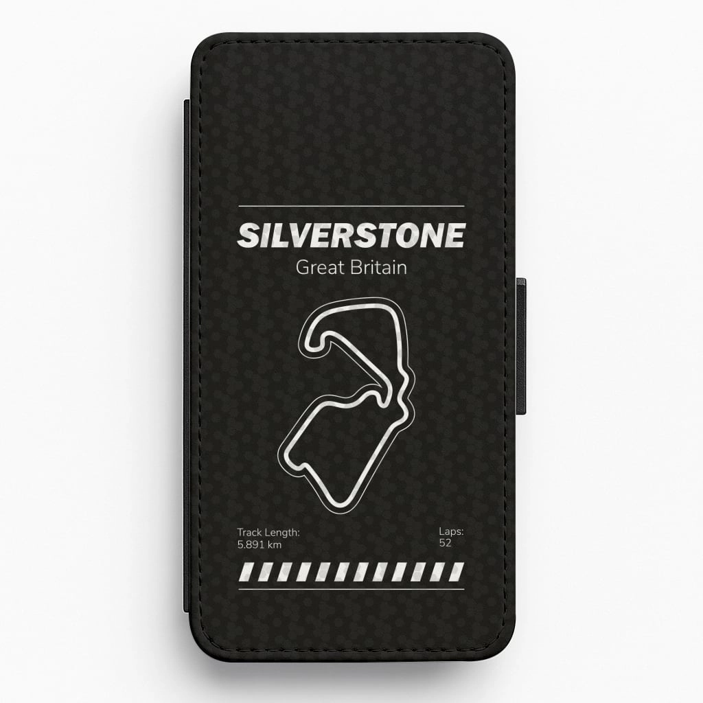 Polished Texture Design Soft Edge Texture Silverstone Circuit Flip / Wallet Phone Case