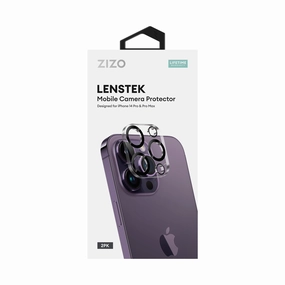 ZIZO LensTek iPhone 14 Pro / iPhone 14 Pro Max Camera Lens Protector (2 Pack) - Black Soft Edge Look Minimal Shield Texture