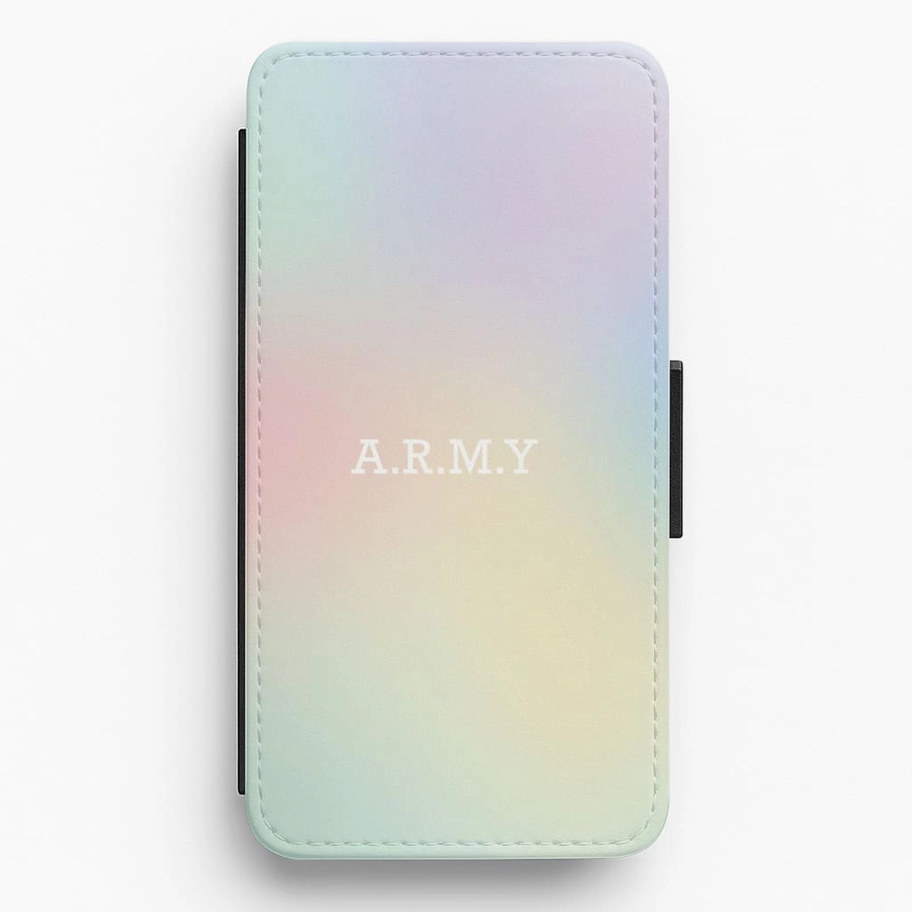 A.R.M.Y - K Pop Flip / Wallet Phone Case Travel Companion Smooth Finish