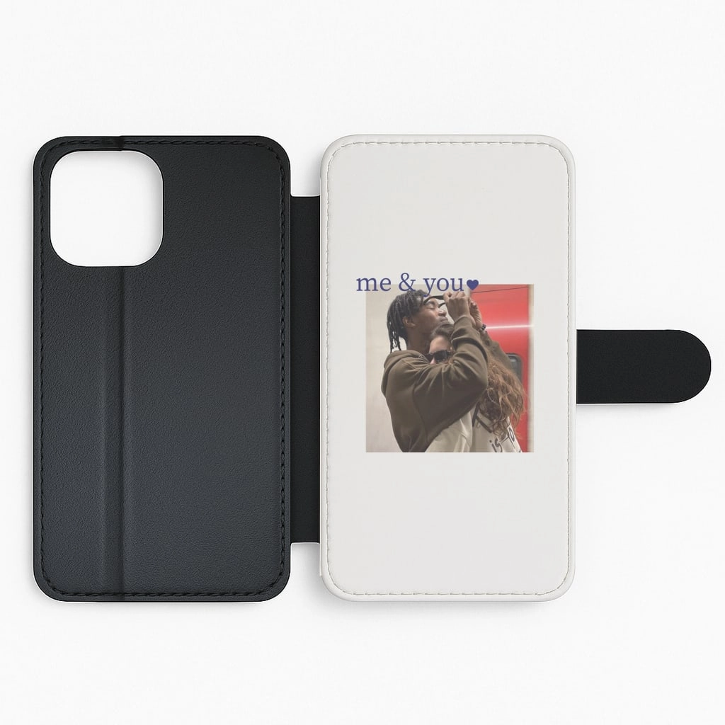 Me And You - Personalised Couples Flip / Wallet Phone Case Elegant Appearance Modern Function