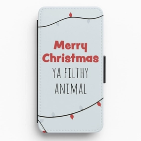 Merry Christmas Ya Filthy Animal Flip / Wallet Phone Case Enhanced Comfort