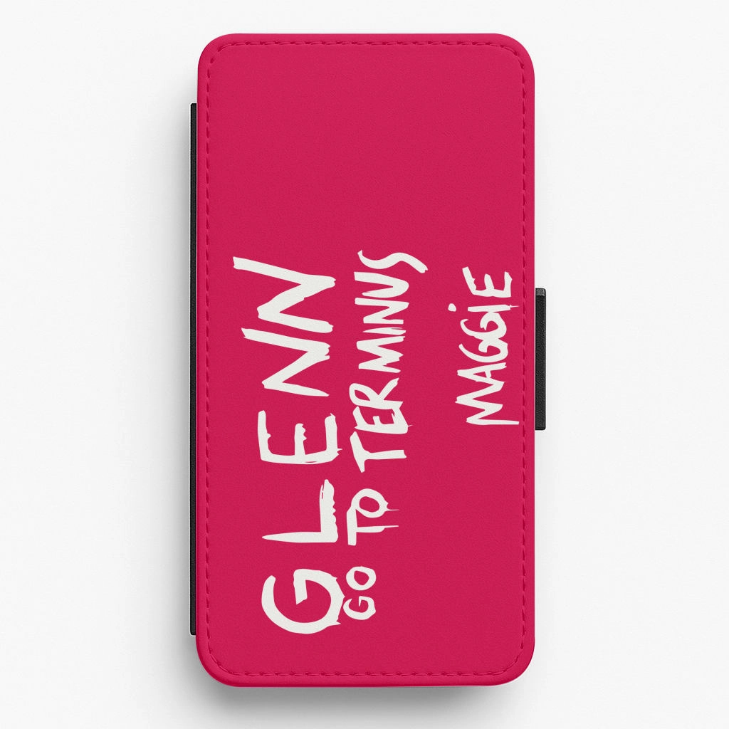 Elegant Texture Layer Message For Glenn - TWD Flip / Wallet Phone Case