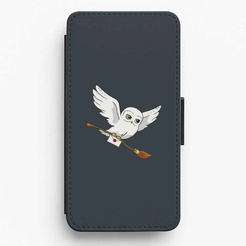 Messenger Owl Hedwig Flip / Wallet Phone Case Soft Edge Texture