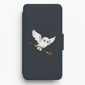 Messenger Owl Hedwig Flip / Wallet Phone Case Soft Edge Texture