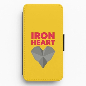 Metal Heart Flip / Wallet Phone Case Matte Look Finish