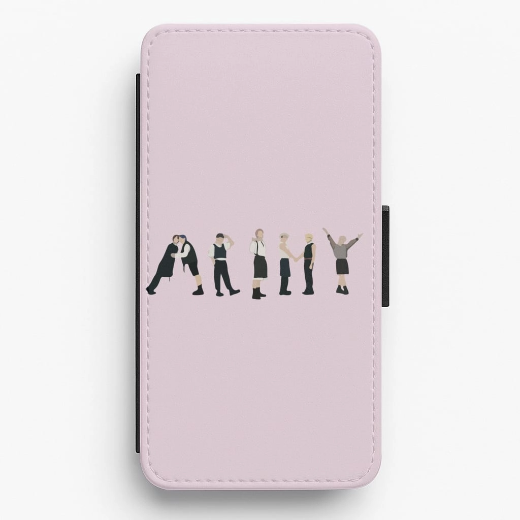 Protective Form Fit K-Pop Band Army Members Flip / Wallet Phone Case