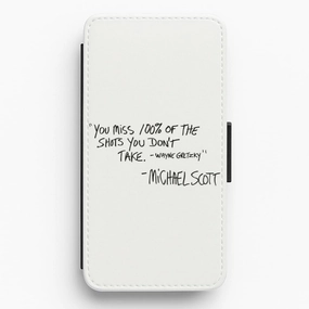 Lightweight Grip Michael Scott Quote Flip / Wallet Phone Case