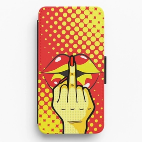 Middle Finger Kiss - Pop Art Flip / Wallet Phone Case Durable structure Stylish Color