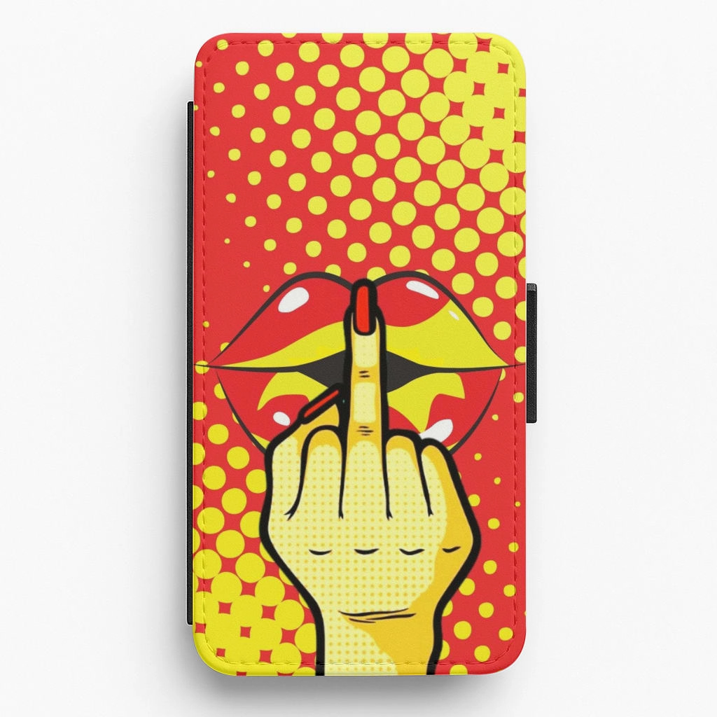 Middle Finger Kiss - Pop Art Flip / Wallet Phone Case Durable structure Stylish Color