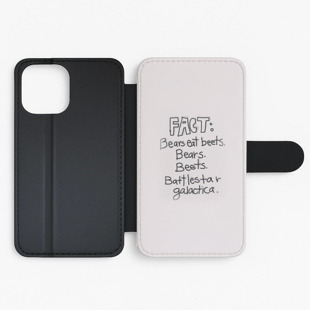 Fact - Bears Eat Beets - Bears, Beets, Battlestar Galactica Flip / Wallet Phone Case Stylish Form Camera Protection