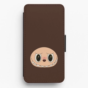 Cute Brown Monster Face Flip / Wallet Phone Case Stylish Touch
