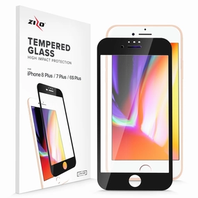 Polished Detail Elegant Surface ZIZO TEMPERED GLASS Screen Protector iPhone 8 Plus / 7 Plus /6s Plus - Black