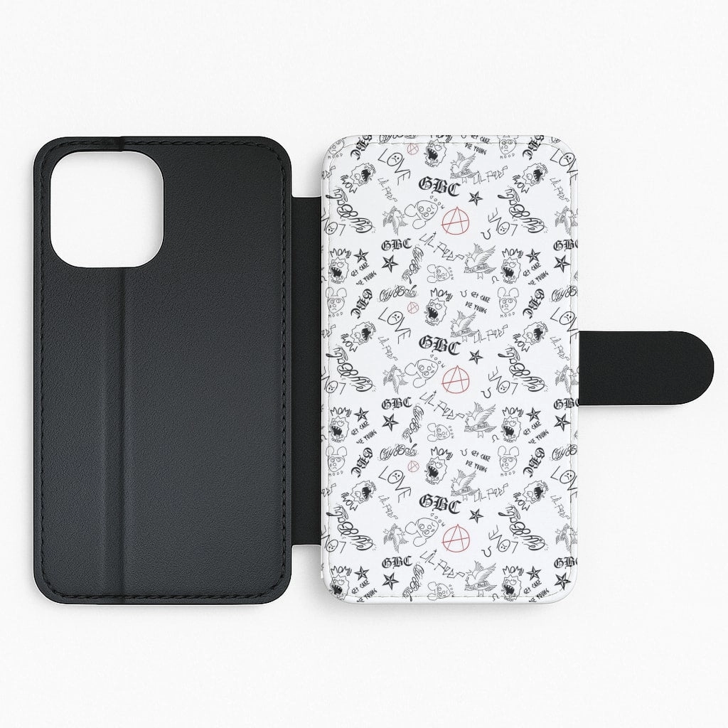 Button Cover Fashion Accent Tattoos - Peep Flip / Wallet Phone Case