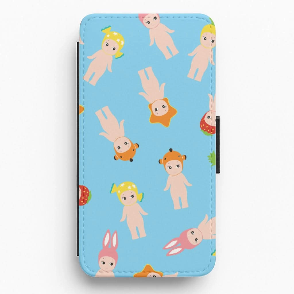 Angels Pattern Flip / Wallet Phone Case Vivid Surface Detail