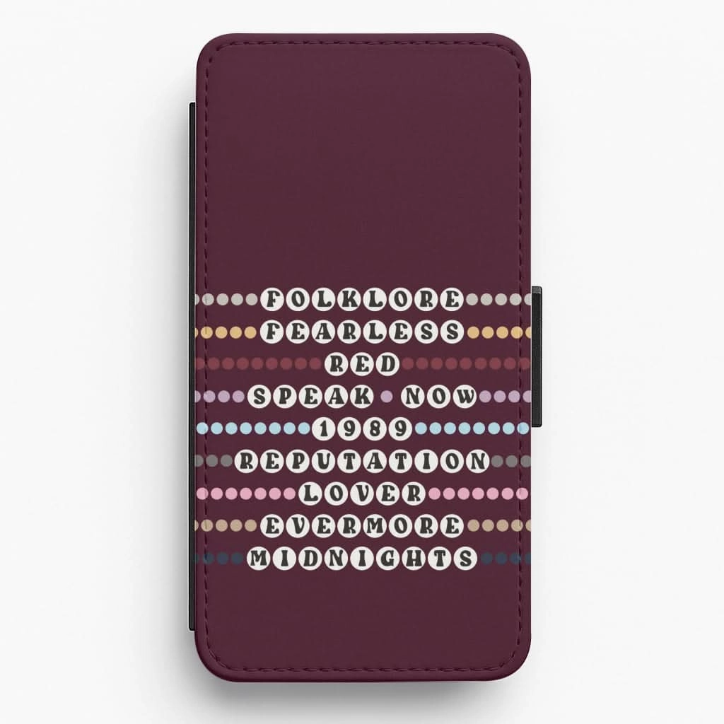 Clear View Clear Frame Concert Bracelets  Flip / Wallet Phone Case