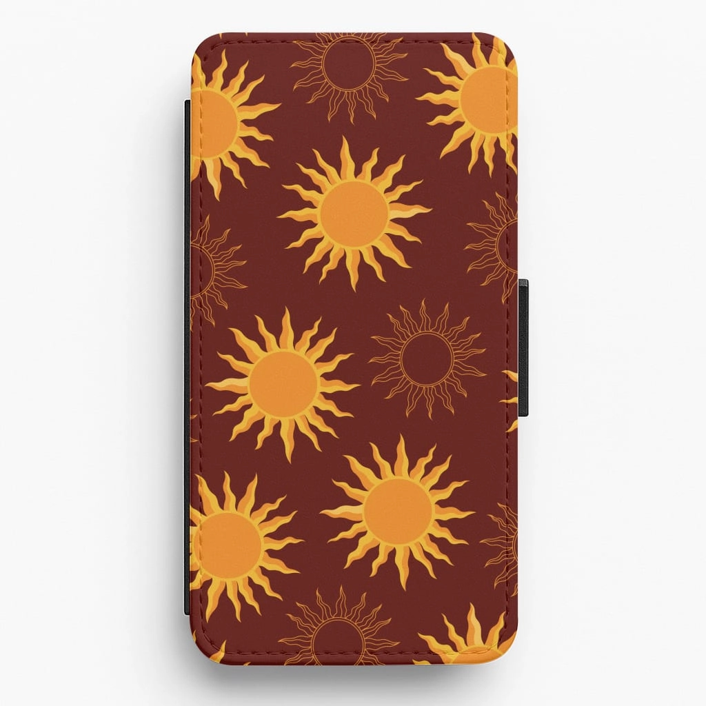 Elegant Detail Vintage Sun Pattern Flip / Wallet Phone Case