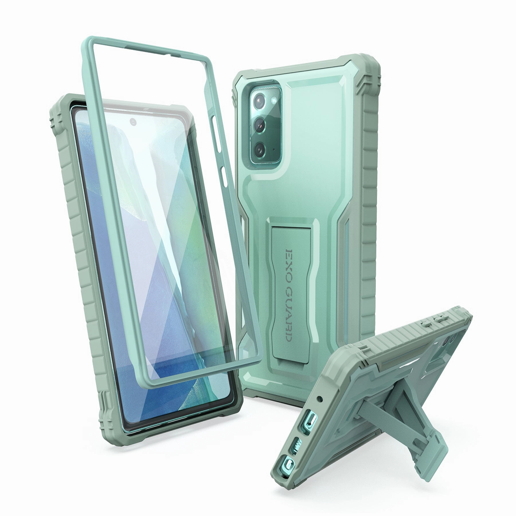 Versatile Accessory Minimal Shield ExoGuard Samsung Galaxy Note 20 Series Case,Built-in Kickstand Rubber Shockproof Cover Case for Samsung Note 20/ Samsung Note 20 Ultra