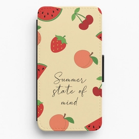 Summer State Of Mind Fruits Pattern Flip / Wallet Phone Case Rugged Design Shockproof Edge