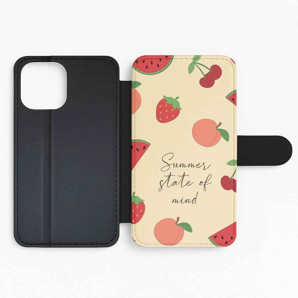 Grip Texture Hybrid Touch Summer State Of Mind Fruits Pattern Flip / Wallet Phone Case