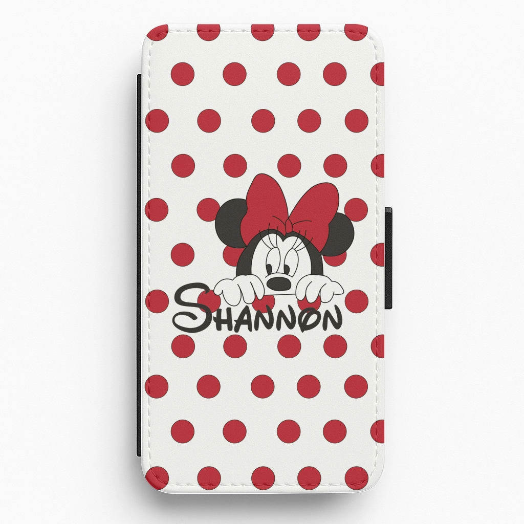 Minnie Mouse - Personalised Fairytale Flip / Wallet Phone Case Minimal Feature