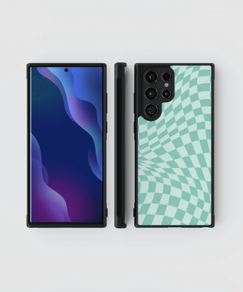 Mint Chessboard Smooth Pattern Finish Sleek Texture