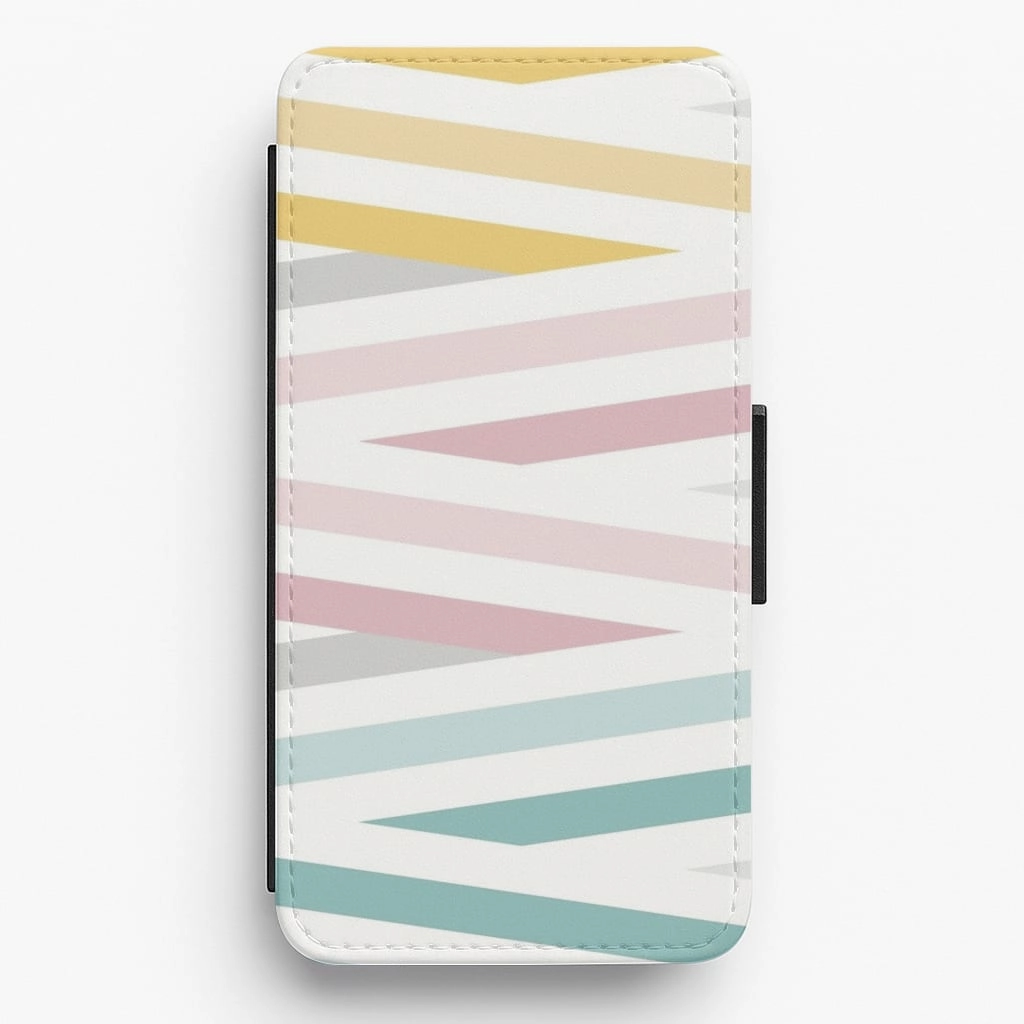 Colourful Zig Zags Flip / Wallet Phone Case Modern Accent Clear Pattern