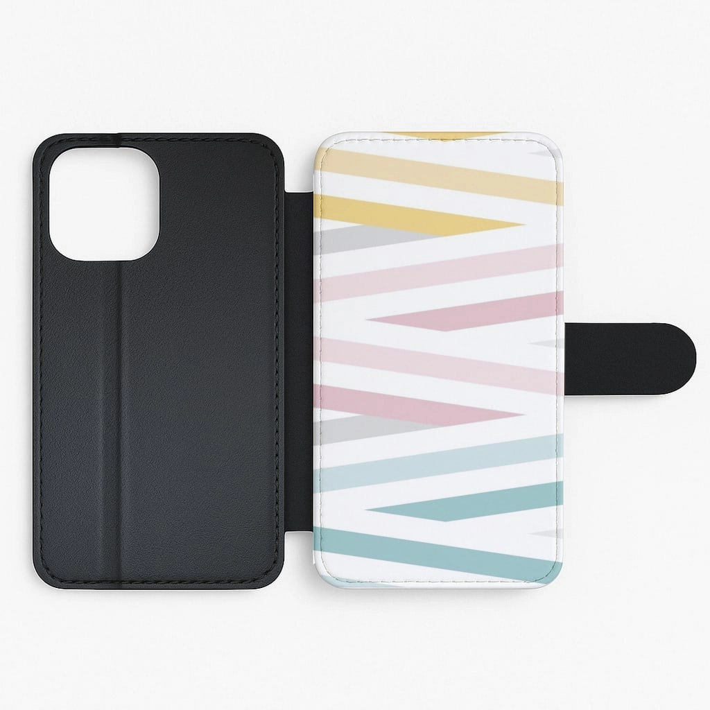 Luxury Coating Colourful Zig Zags Flip / Wallet Phone Case