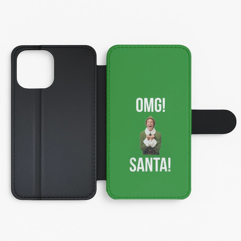 OMG SANTA! - Elf Flip / Wallet Phone Case Lightweight Frame Minimal Pattern Texture