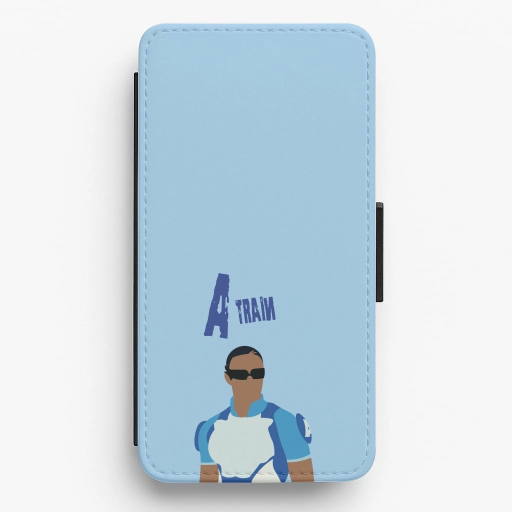 A Train Flip / Wallet Phone Case Vivid Pattern Design Grip Enhanced