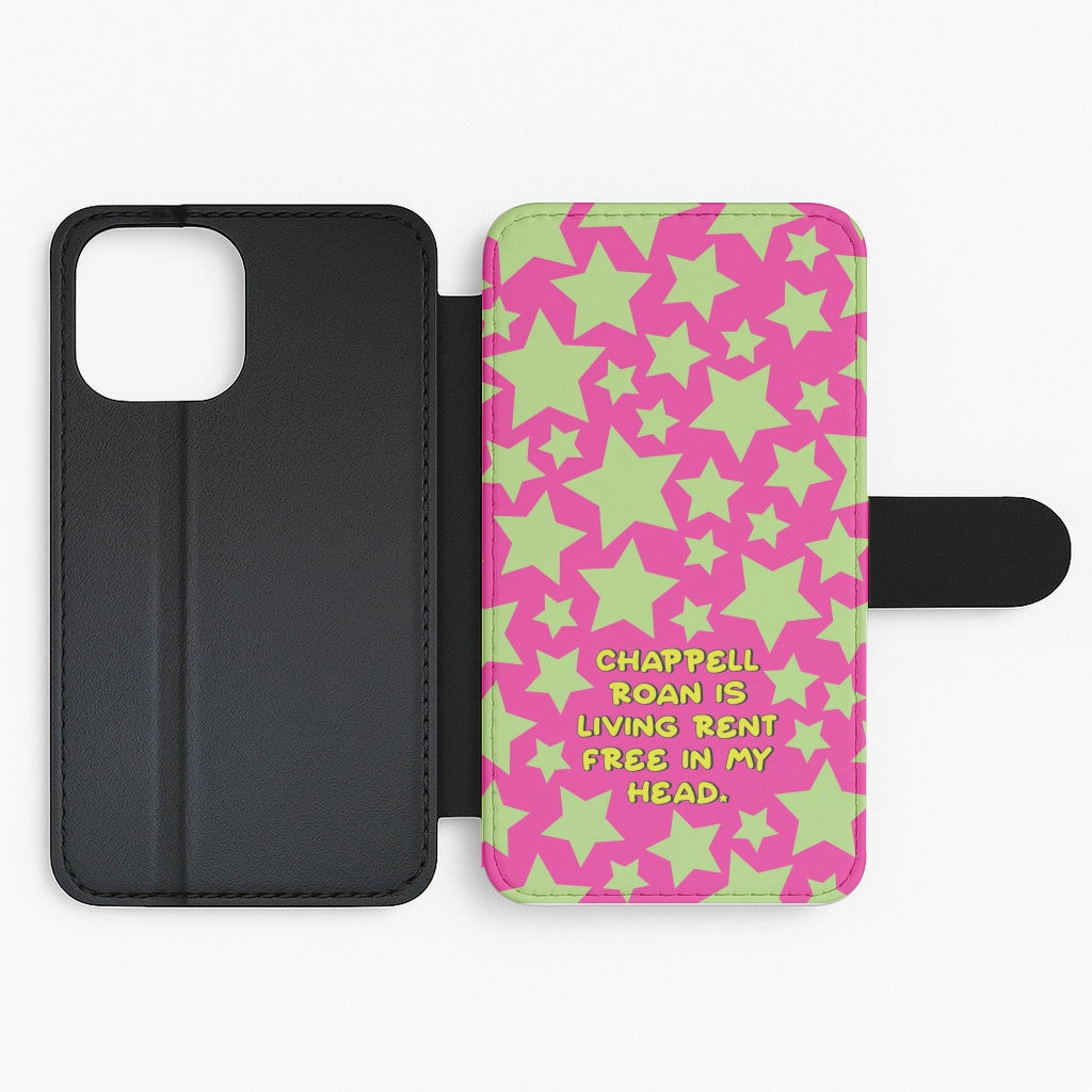 Universal Design Unique Pattern Chappell Rent Free In My Head Flip / Wallet Phone Case