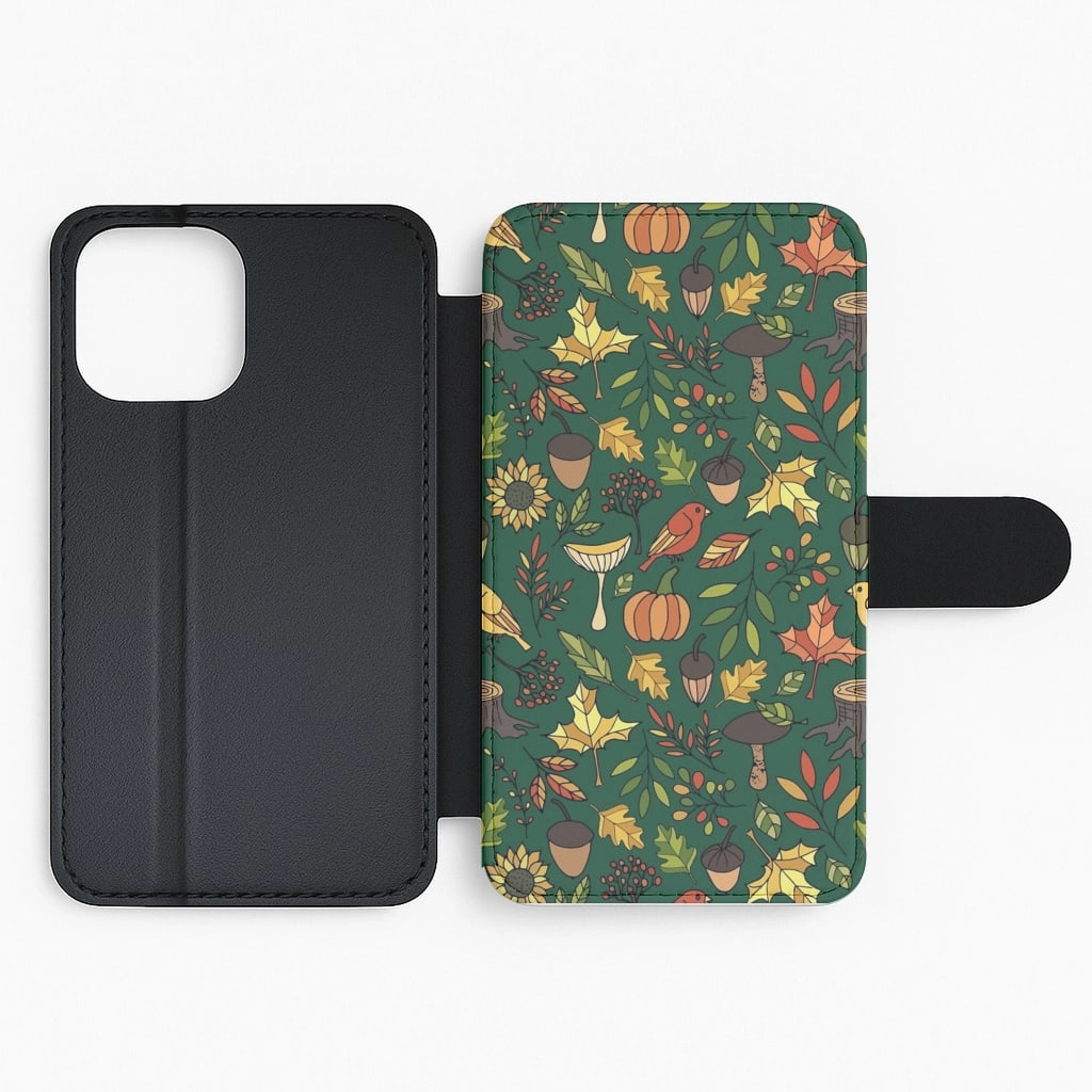 Vivid Pattern Bright Autumn Flip Wallet Phone Case
