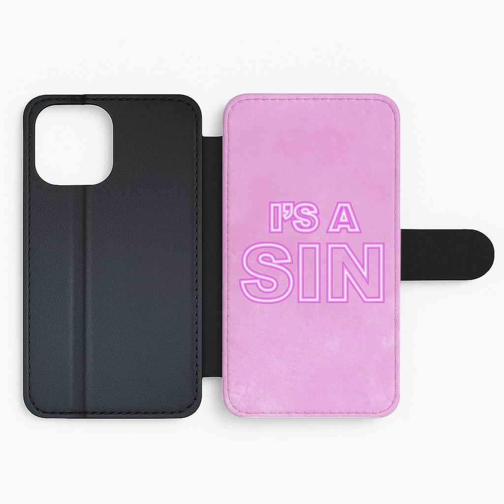 It's A Sin Neon Flip / Wallet Phone Case Elegant Edge
