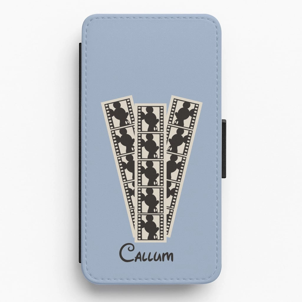 Micky Mouse - Personalised Fairytale Flip / Wallet Phone Case Bold Look Strong Outline