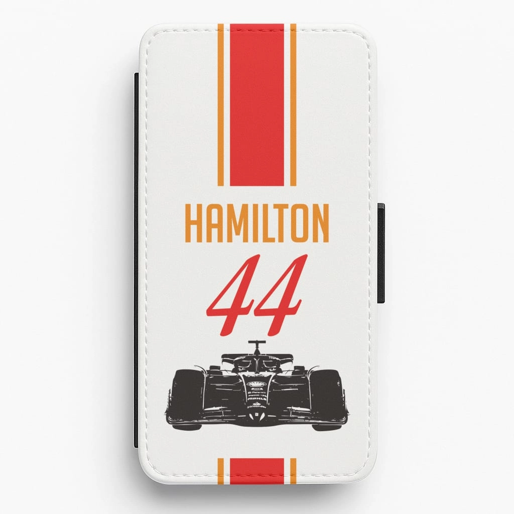 Smooth Layer Texture Travel Ready F1 Car Hamilton Flip / Wallet Phone Case