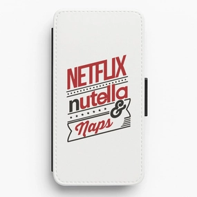 Nutella, Netflix & Naps Flip / Wallet Phone Case Patterned Design