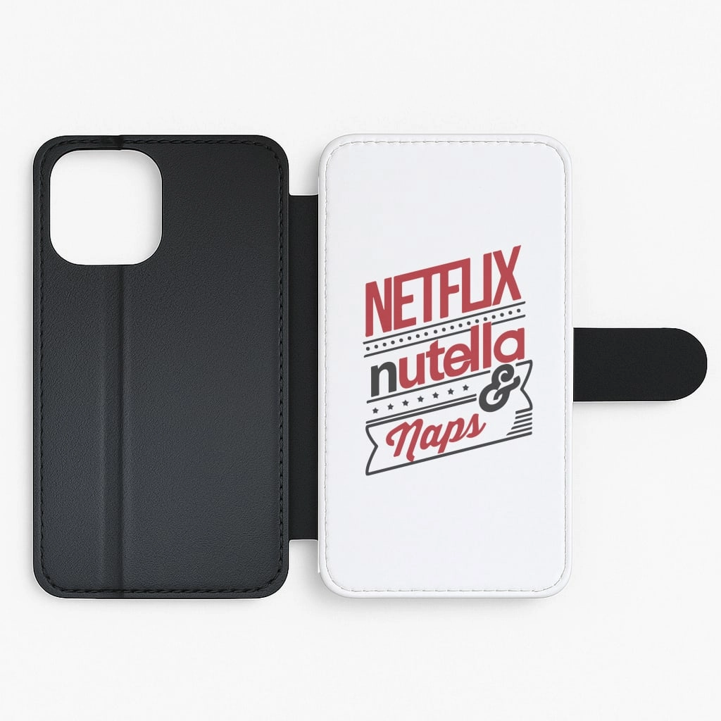 Premium Shield Nutella, Netflix & Naps Flip / Wallet Phone Case