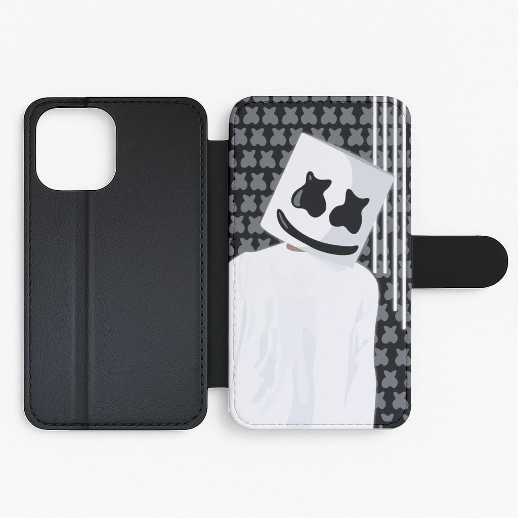 Smooth Surface Layer Stars And Stripes - White Helmet DJ Flip / Wallet Phone Case