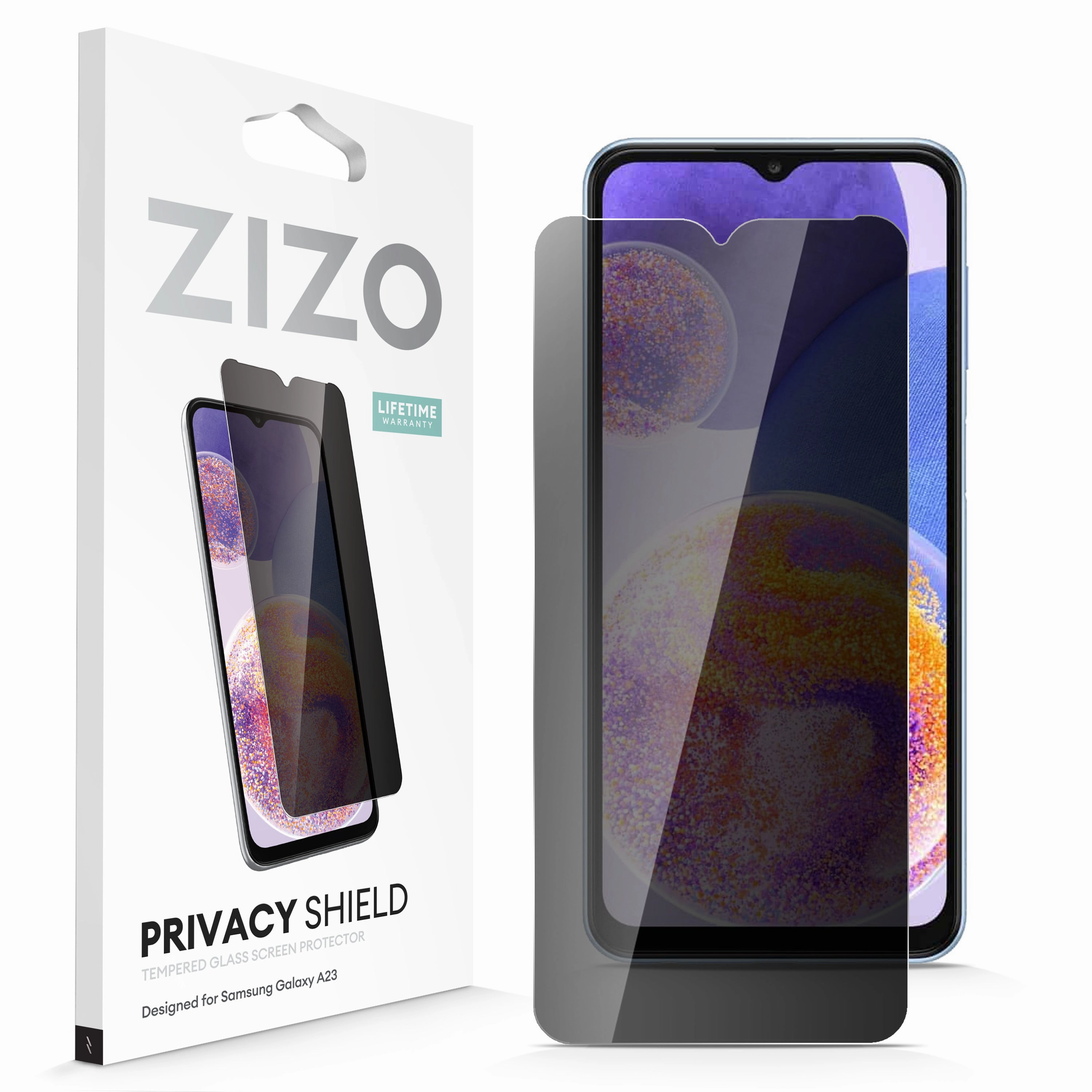 Minimal Build Texture slim fit ZIZO PRIVACY Tempered Glass Screen Protector for Galaxy A23 5G - Privacy