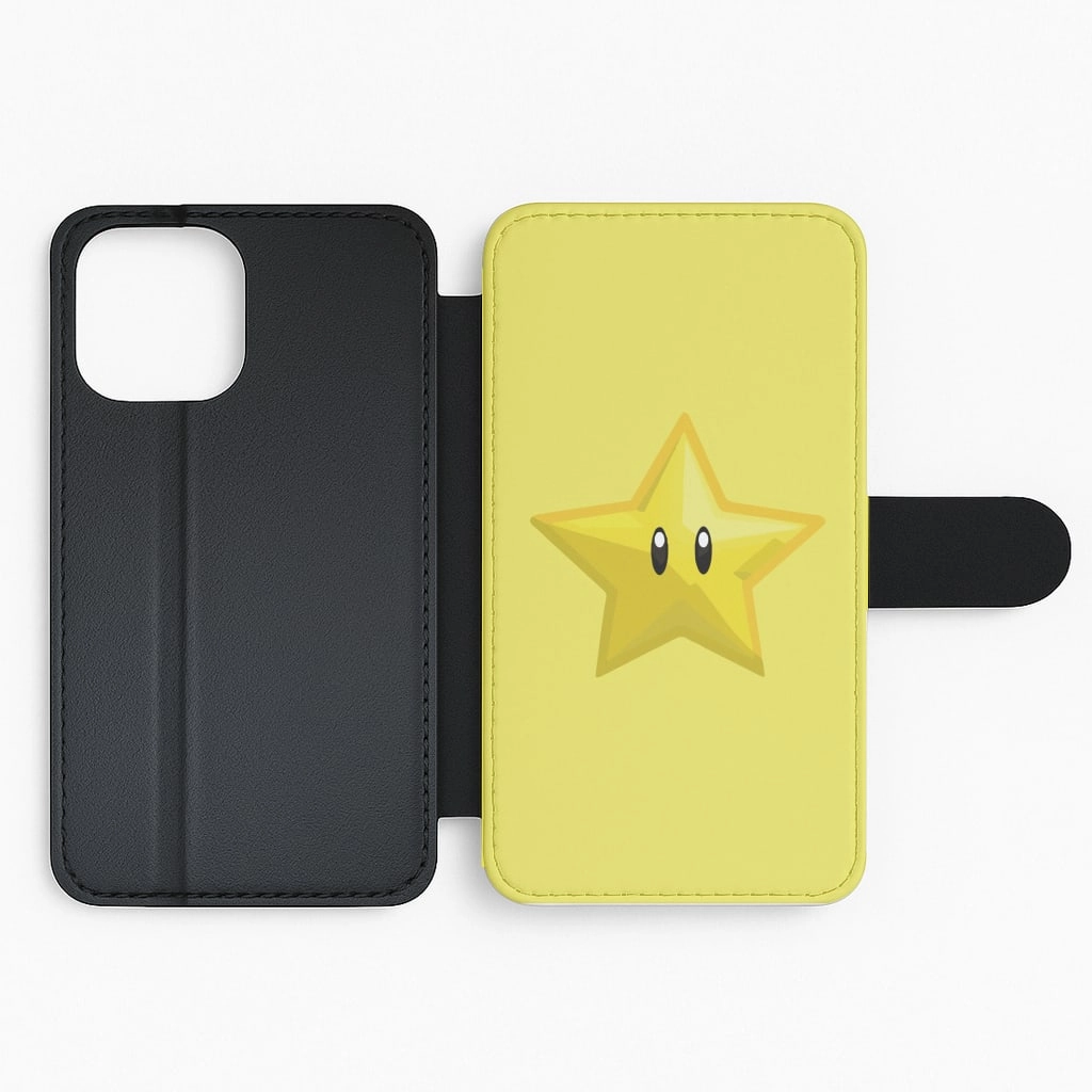 Matte Pattern Design Light Design Starman - Mario Flip / Wallet Phone Case